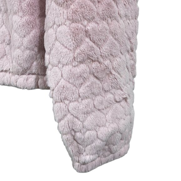Pink Heart Pattern Super Soft pastel pink Plush Hoodie By No Boundaries XL - Picture 2 of 5